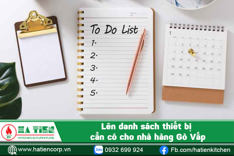 Lên danh sách thiết bị cần có cho nhà hàng Gò Vấp