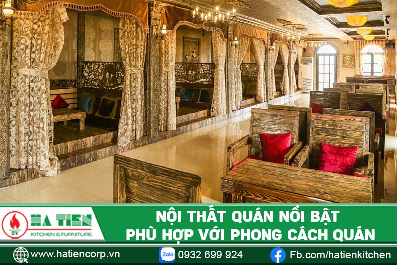 Nội thất quán nổi bật phù hợp phong cách quán