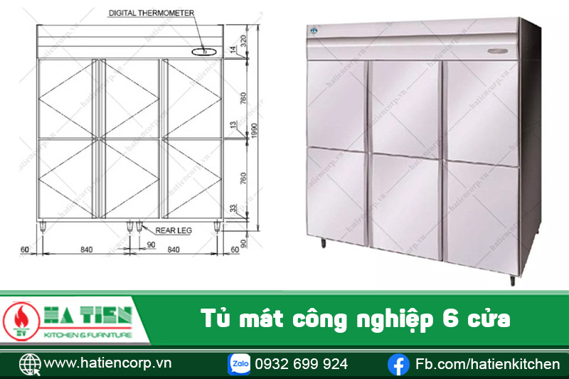 Tủ mát công nghiệp 6 cửa
