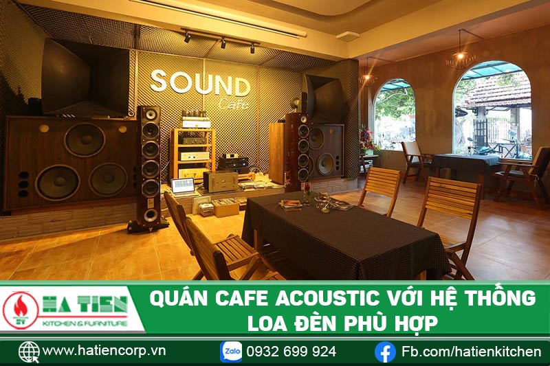Quán cà phê acoustic với hệ thống loa đèn phù hợp