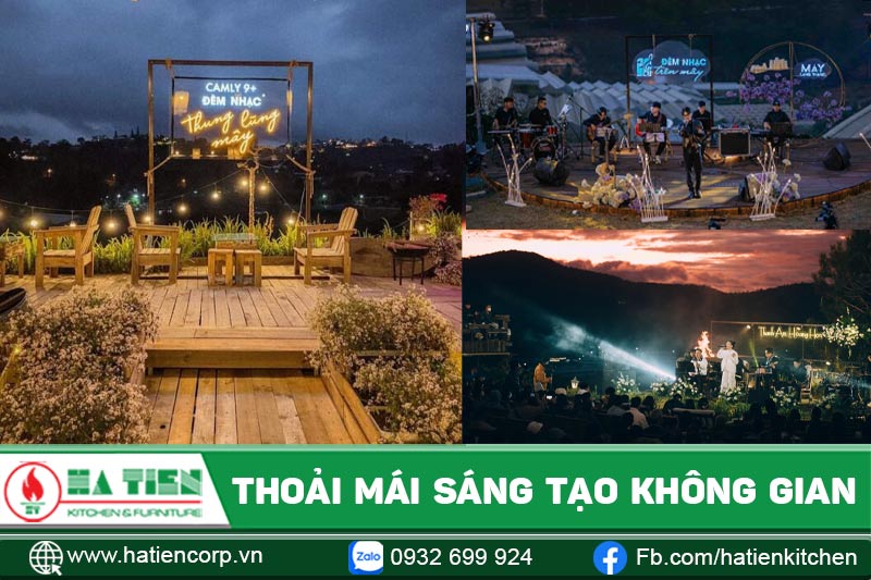 Thoải mái sáng tạo không gian quán cà phê acoustic ngoài trời