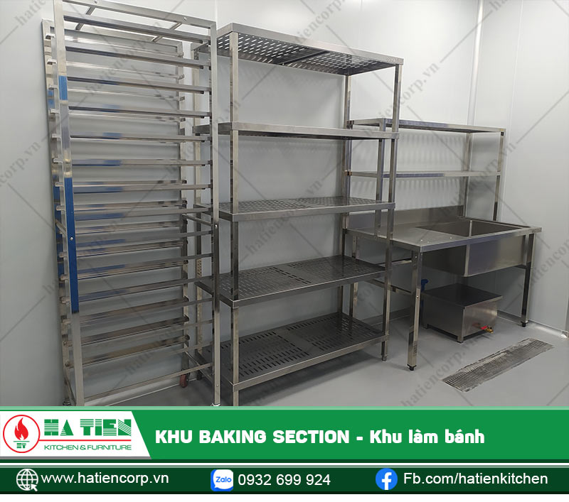 Xe đẩy bánh, kệ inox, chậu rửa, kệ đặt trên bàn