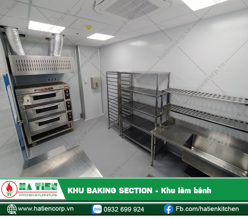 Lò nướng bánh công nghiệp, xe đẩy, kệ inox, chậu rửa...