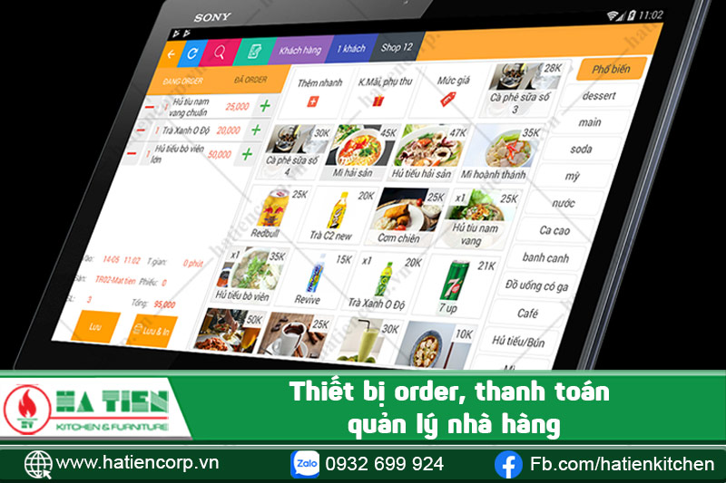 Thiết bị order, thanh toán, quản lý nhà hàng