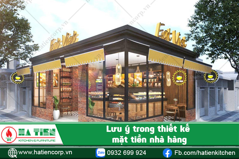 Lưu ý trong thiết kế mặt tiền nhà hàng 
