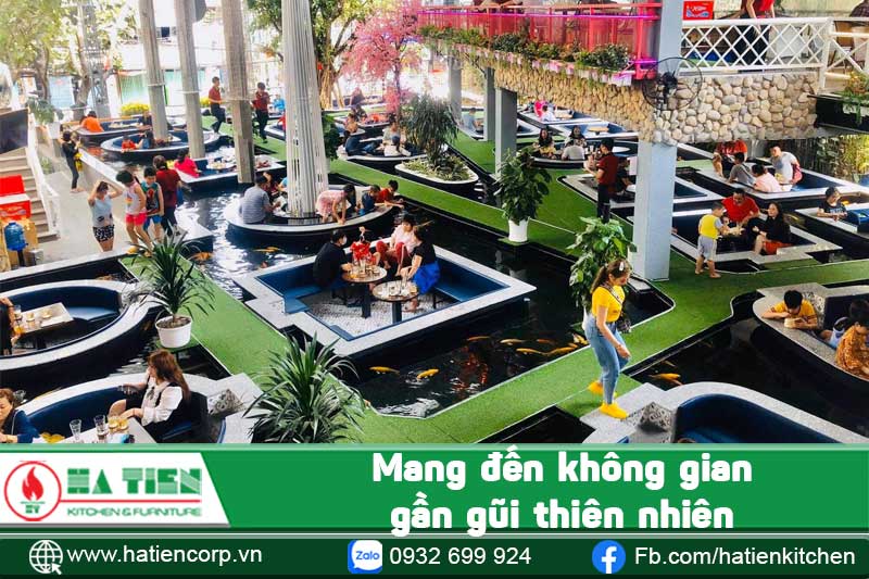 thiết kế quán cà phê cá koi 1