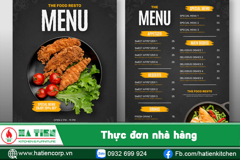xây dựng thực đơn nhà hàng 1