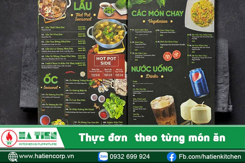 xây dựng thực đơn nhà hàng 3