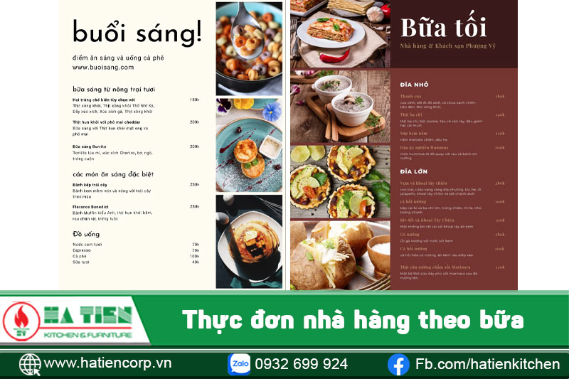 xây dựng thực đơn nhà hàng 4