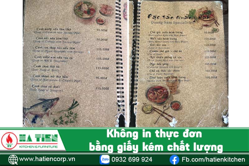xây dựng thực đơn nhà hàng 6