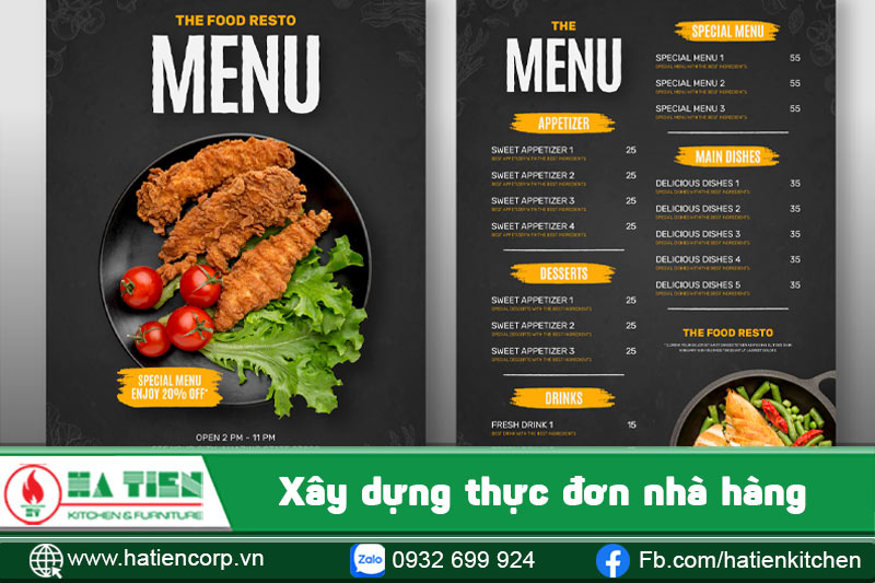 xây dựng thực đơn nhà hàng