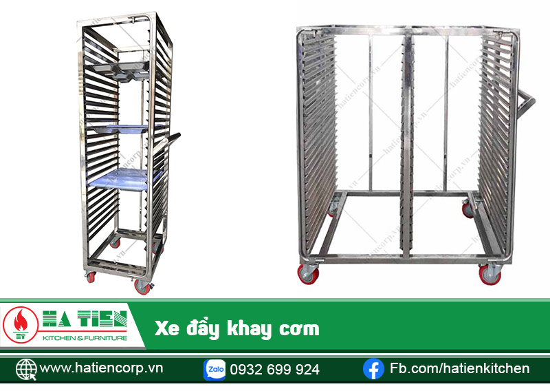 Xe đẩy khay cơm - Xe đẩy inox cao cấp