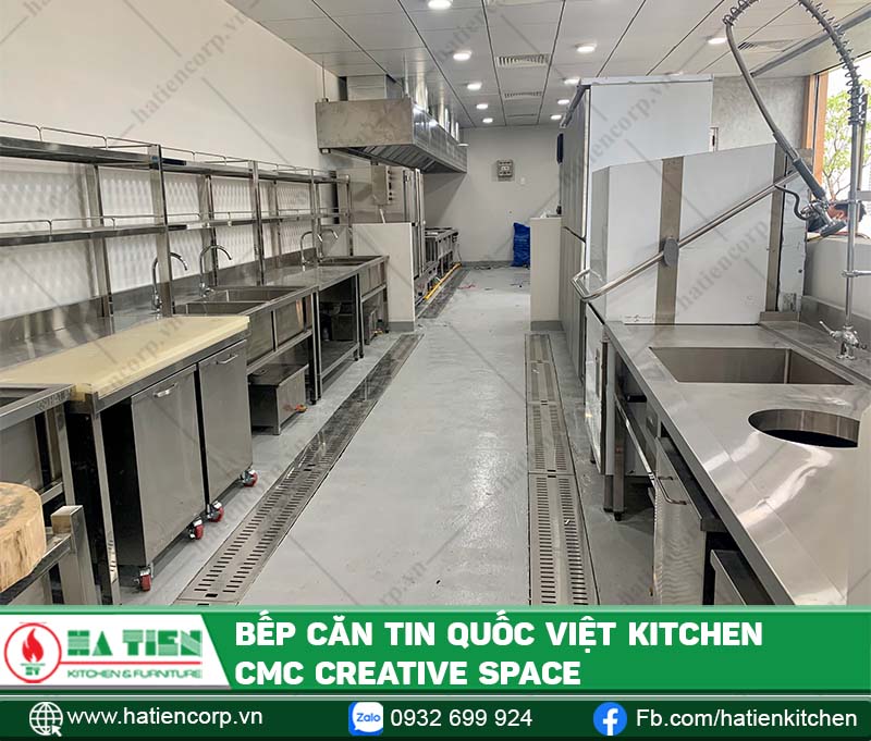 Bếp công nghiệp quận 7 - Bếp nhà hàng Quốc Việt Kitchen - CMC CREATIVE Q.7