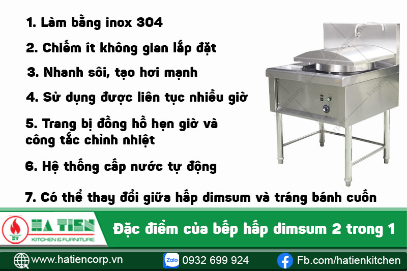 đặc điểm của bếp hấp dimsum 