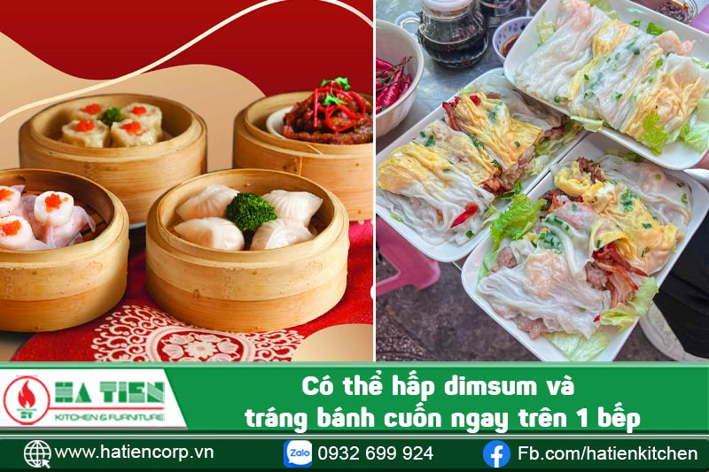 Bếp hấp dimsum và tráng bánh cuốn