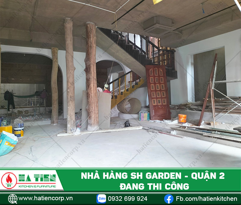 Mặt bằng nhà hàng rộng rãi