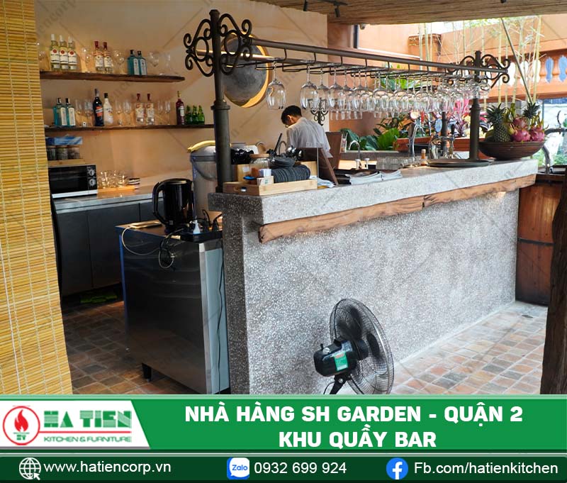 khu pha chế nhà hàng SH Garden quận 2