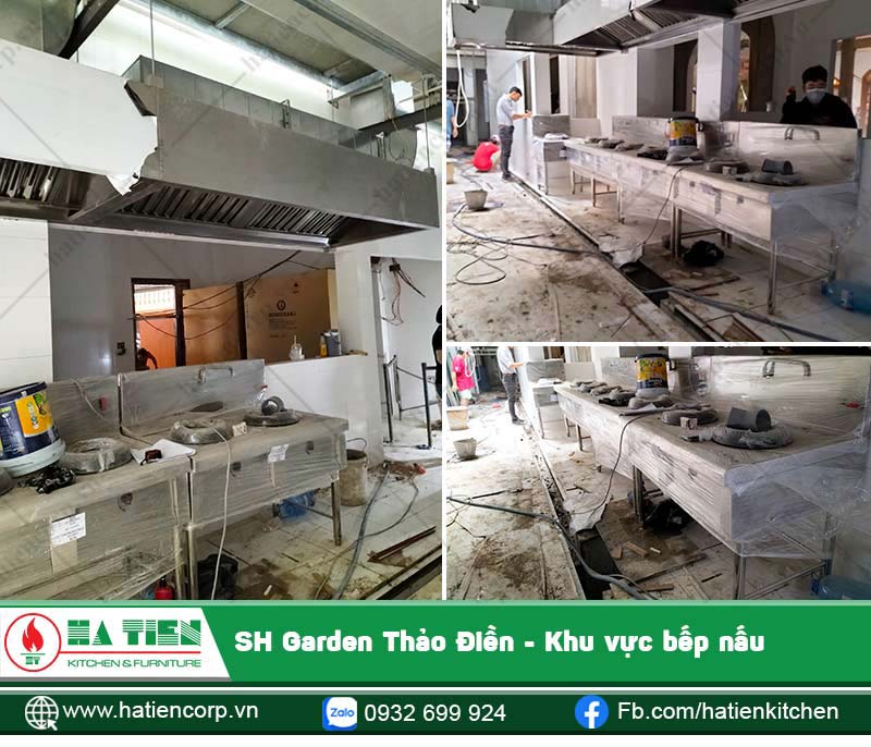 Khu vực bếp nấu của nhà hàng với các thiết bị hiện đại