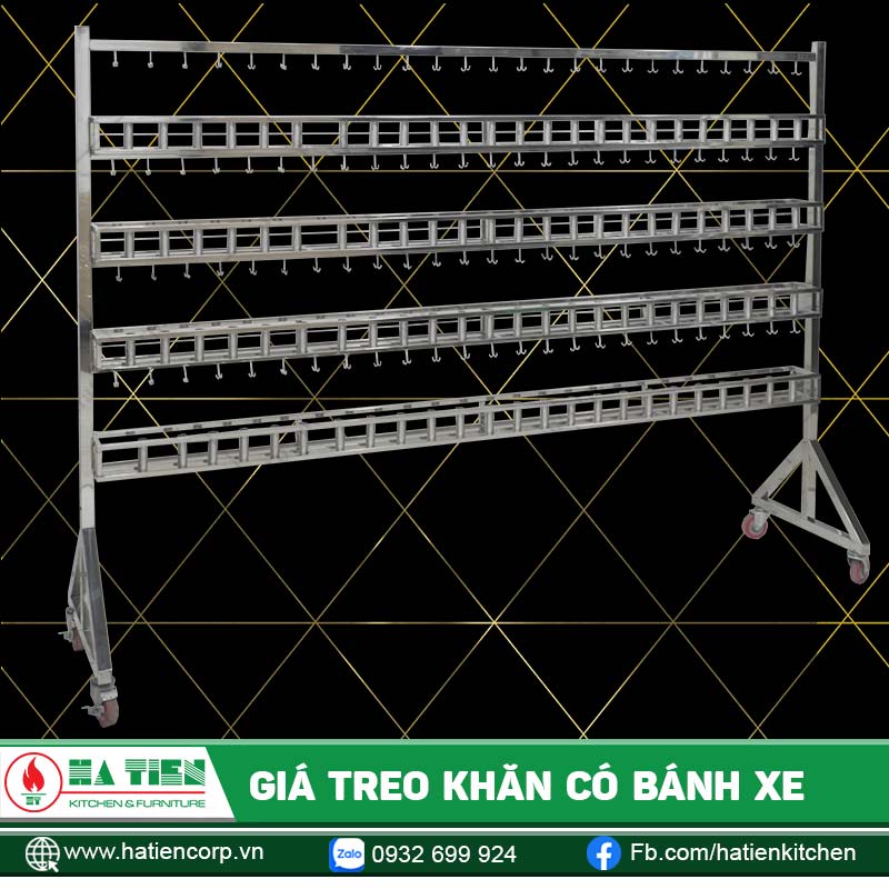 Giá treo khăn mặt có bánh xe - Giá treo khăn cho trường học
