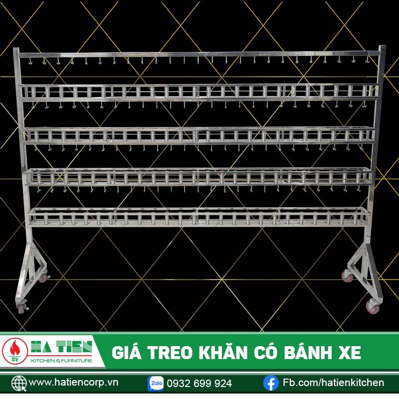Giá treo khăn mặt có bánh xe - Giá treo khăn cho trường học