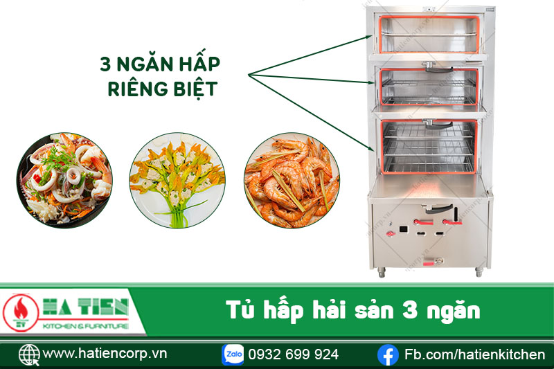 Tủ hấp được nhiều loại thực phẩm khác nhau cùng lúc, mà không sợ bị ám mùi
