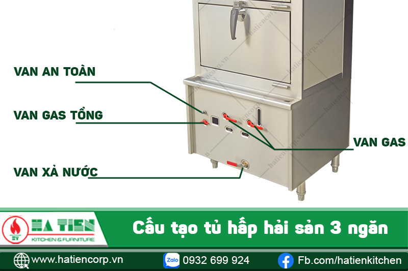 Tủ hấp hải sản 3 ngăn xuất khẩu Australia