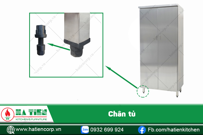 chân tủ inox đựng chén