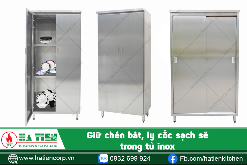 giữ chén bát sạch sẽ trong tủ inox