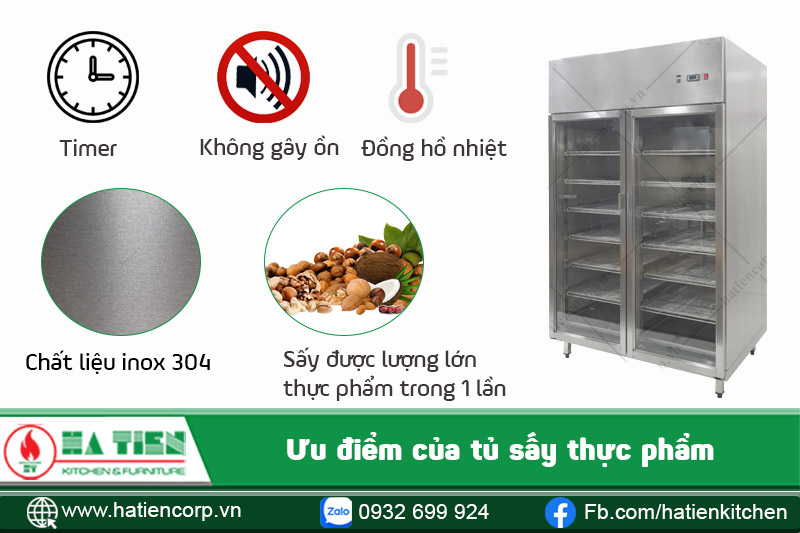 ưu điểm của tủ sấy thực phẩm