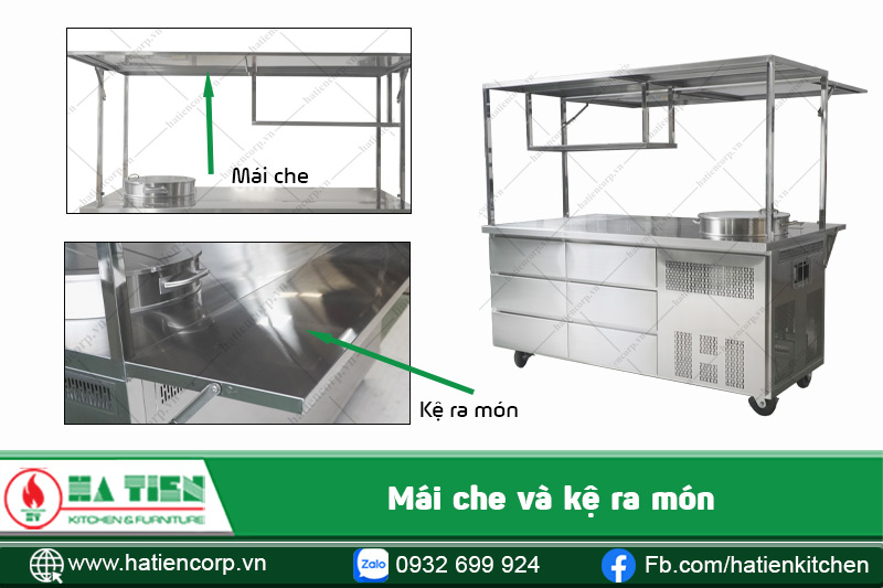 mái che và kệ ra món