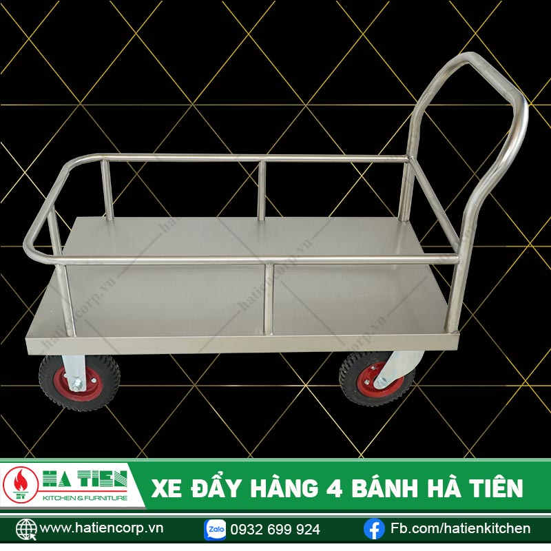 Xe đẩy hàng 4 bánh Hà Tiên - Xe vận chuyển nồi nấu cơm canh