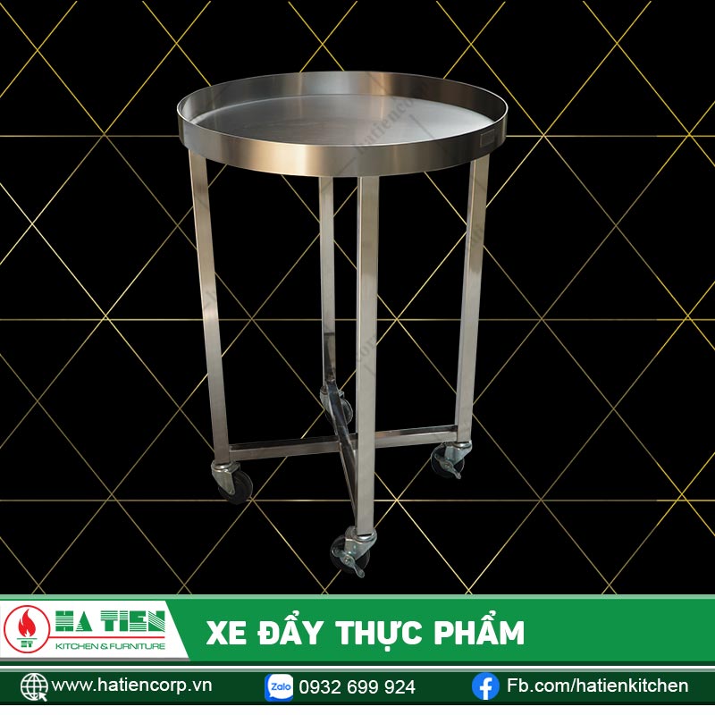 Xe đẩy thực phẩm inox Hà Tiên - Xe đẩy inox dạng ghế