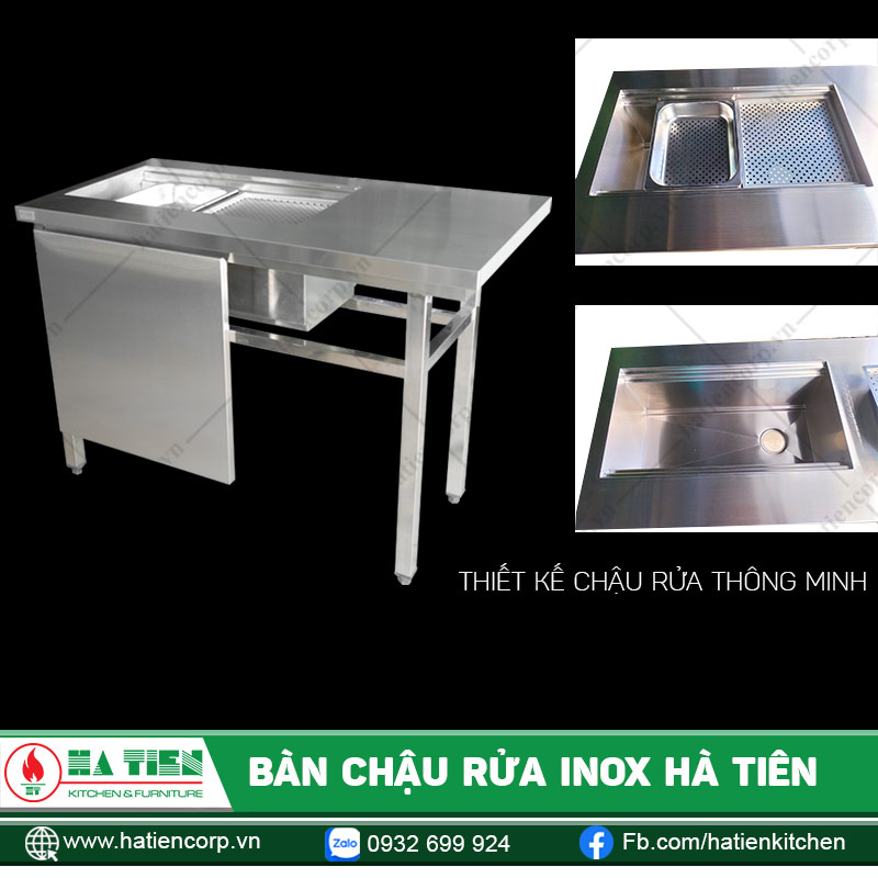 Bàn Chậu Rửa Inox Thông Minh Hà Tiên - Chậu Rửa Inox Hiện Đại