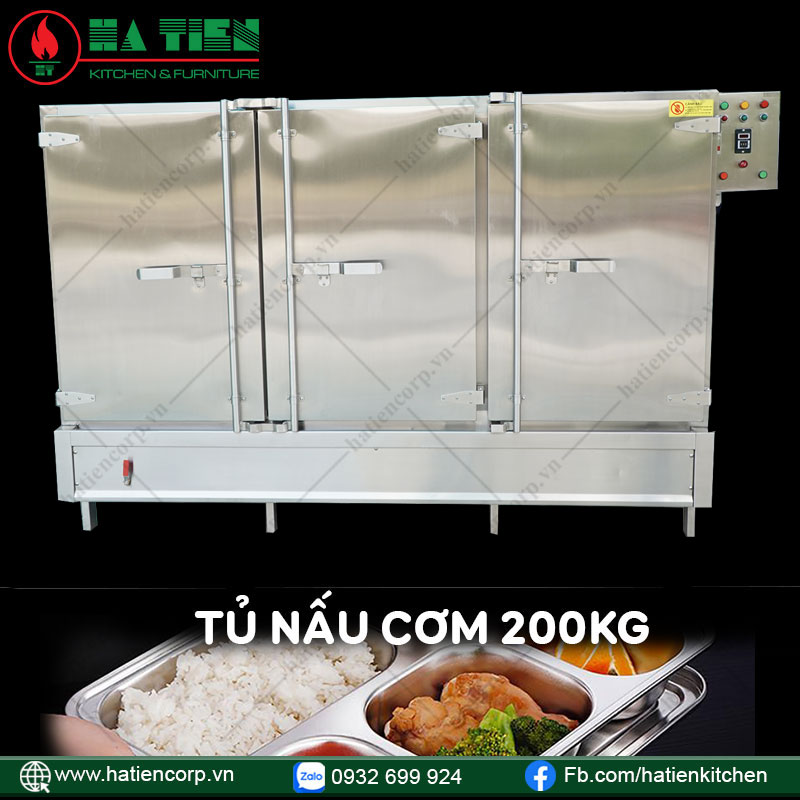 Tủ nấu cơm 200kg Hà Tiên