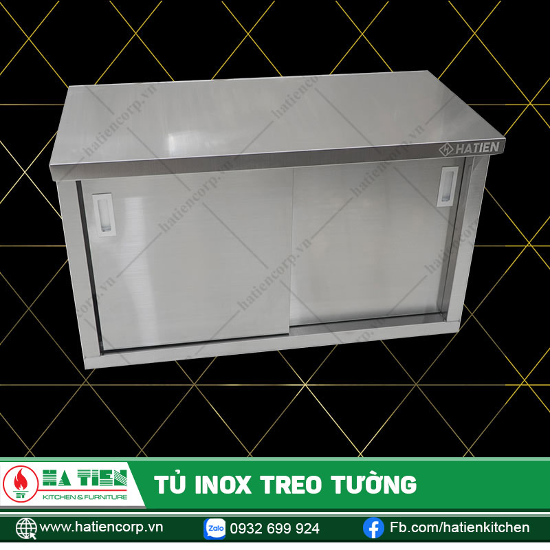 Tủ Inox Treo Tường - Tủ Treo Tường Cửa Lùa Một Kệ Giữa