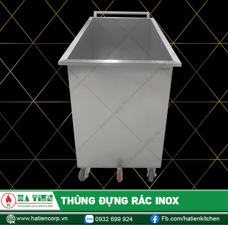 Thùng Đựng Rác Bằng Inox - Thùng Rác Lớn Có Bánh Xe