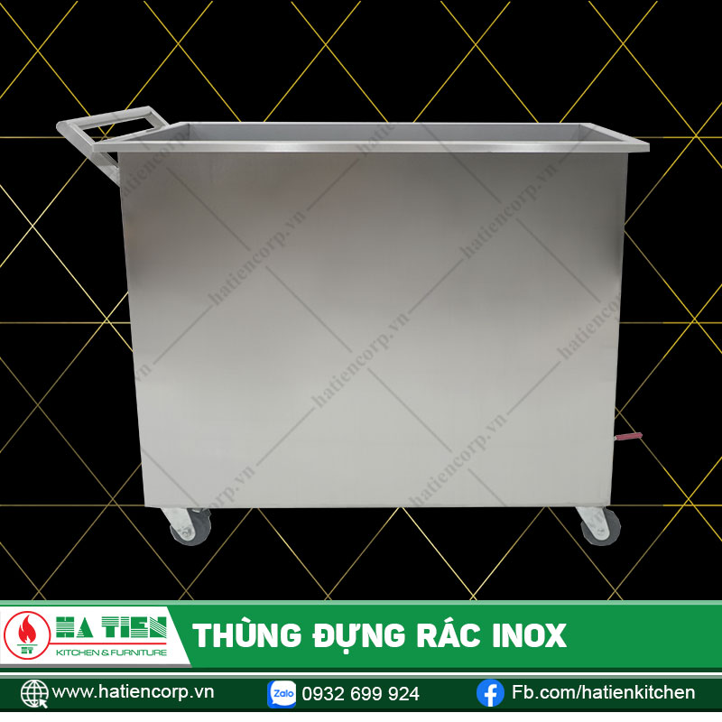 Thùng Đựng Rác Bằng Inox - Thùng Rác Lớn Có Bánh Xe