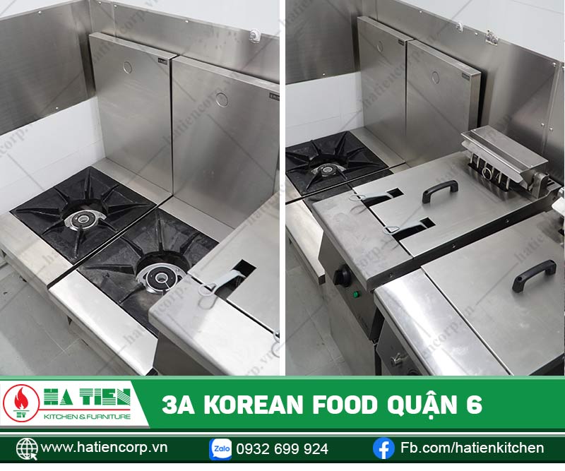 Bếp hầm cho các món lẩu, bếp chiên nhúng cho gà rán chuẩn vị Hàn