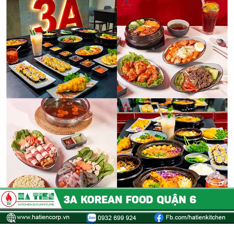 Thực đơn với các món Hàn đặc trưng