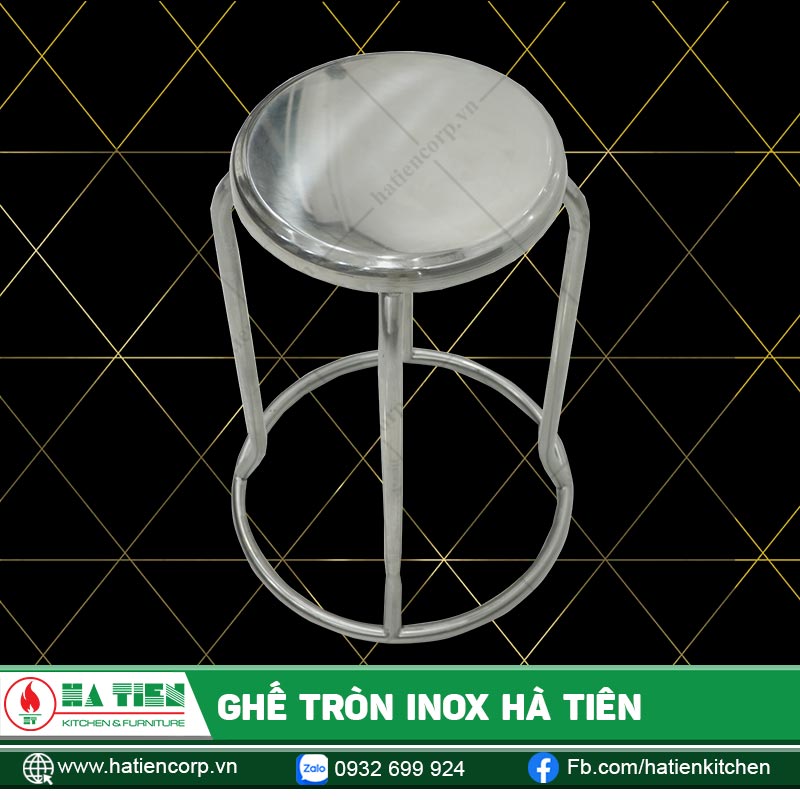 Mẫu ghế inox tròn không tựa lưng đẹp