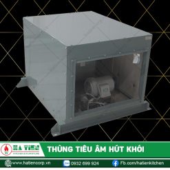 Khi quạt vận hành, tiếng ồn bị các thành của thùng tiêu âm cản lại