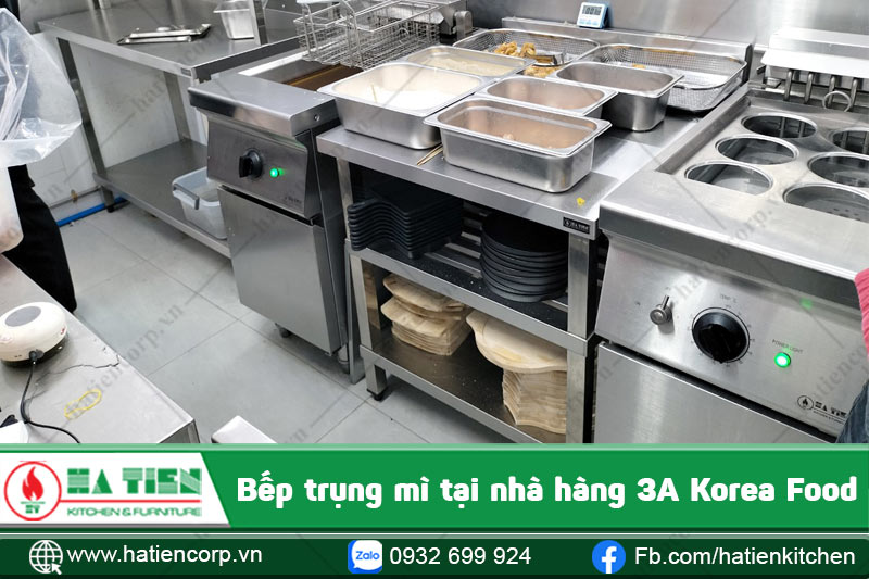 Bếp trụng mì 6 vợt dùng điện của Hà Tiên tại nhà hàng 3A Korean Food