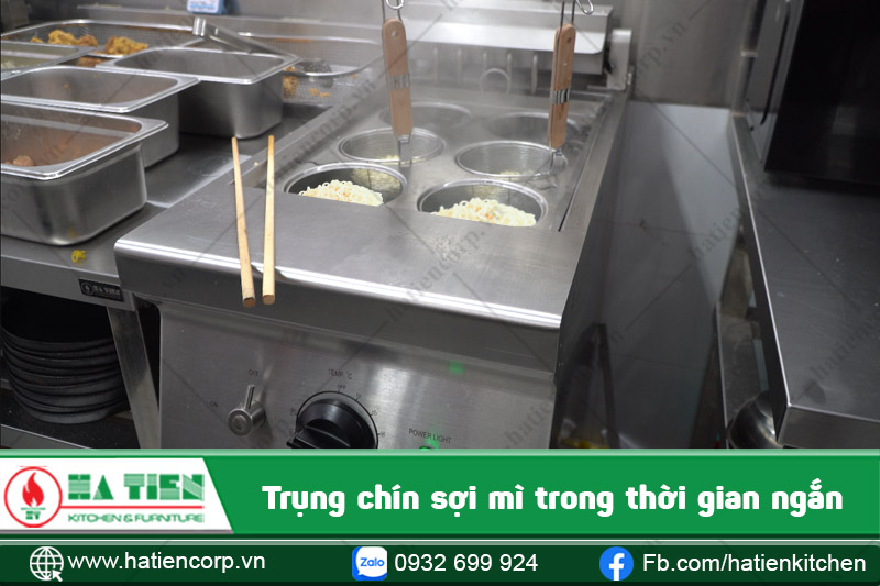 Bếp nấu chín sợi mì nhanh