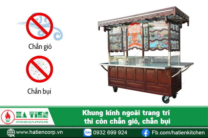 Khung kính ngoài để trang trí thì còn có tác dụng chắn gió, chắn bụi