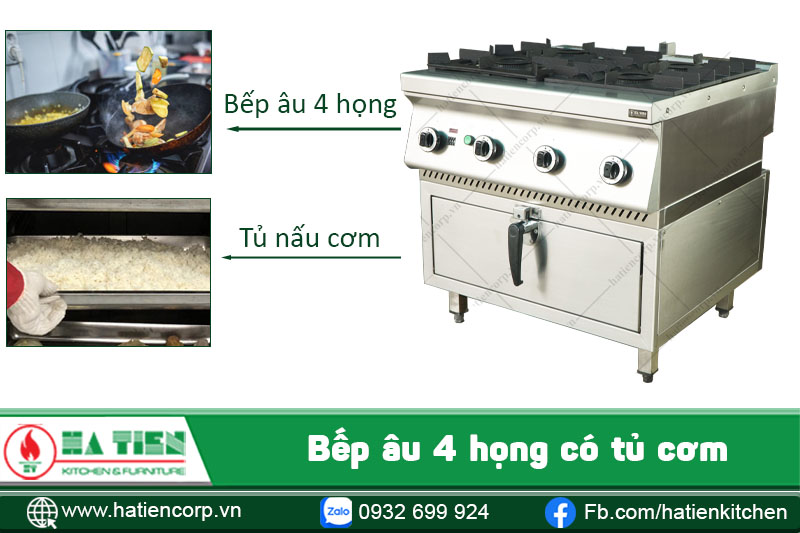 bếp âu 4 họng có tủ cơm