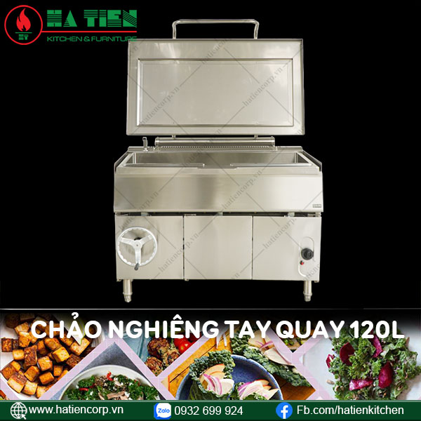 chảo chiên tay quay 120 lít