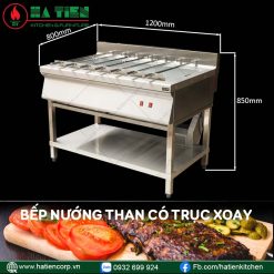 bếp nướng than inox có trục xoay