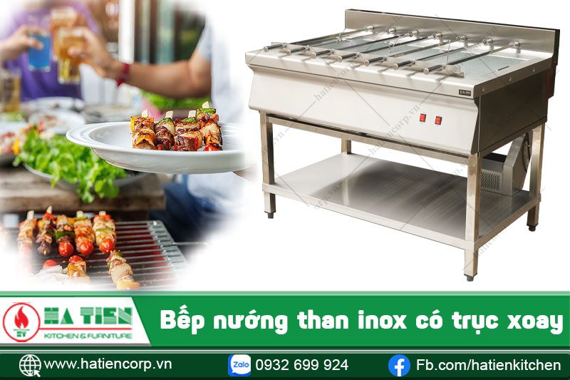 bếp nướng than inox có trục xoay