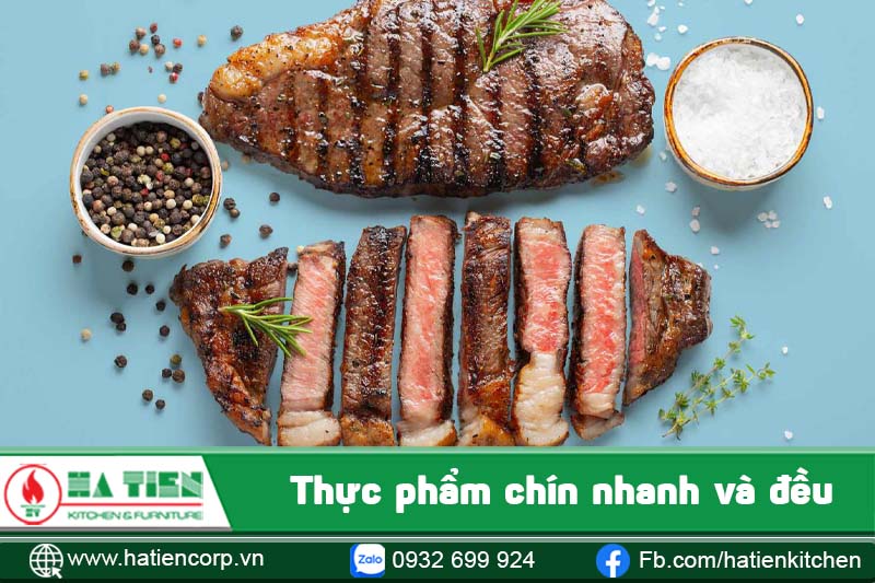 bếp than inox nướng thực phẩm chín đều