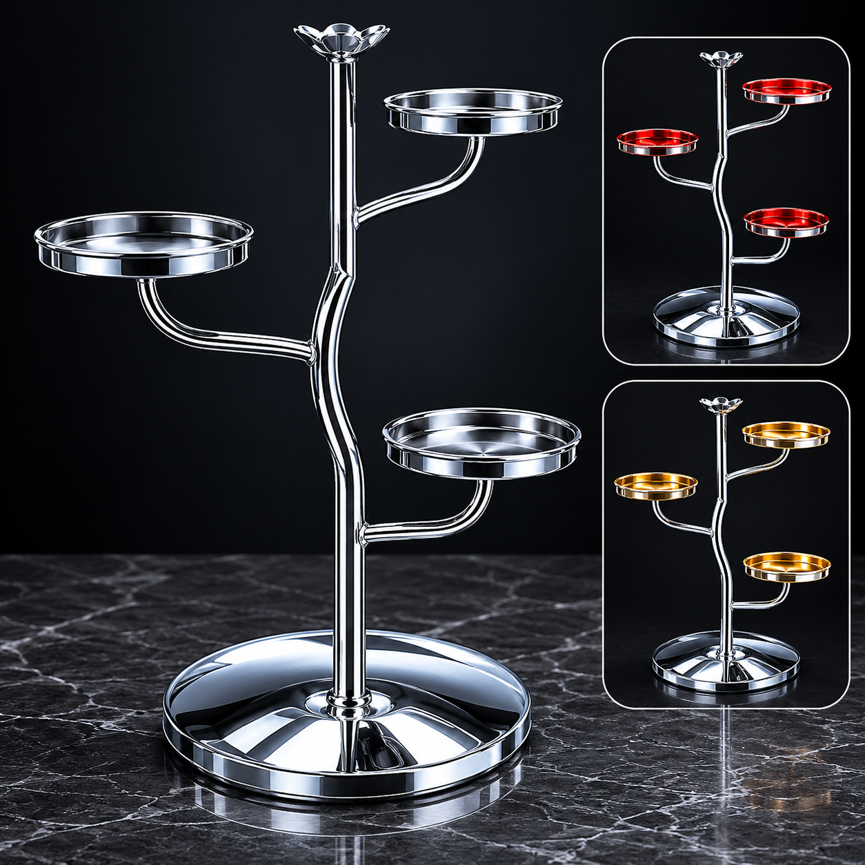 Giá inox để trái cây 3 nhánh